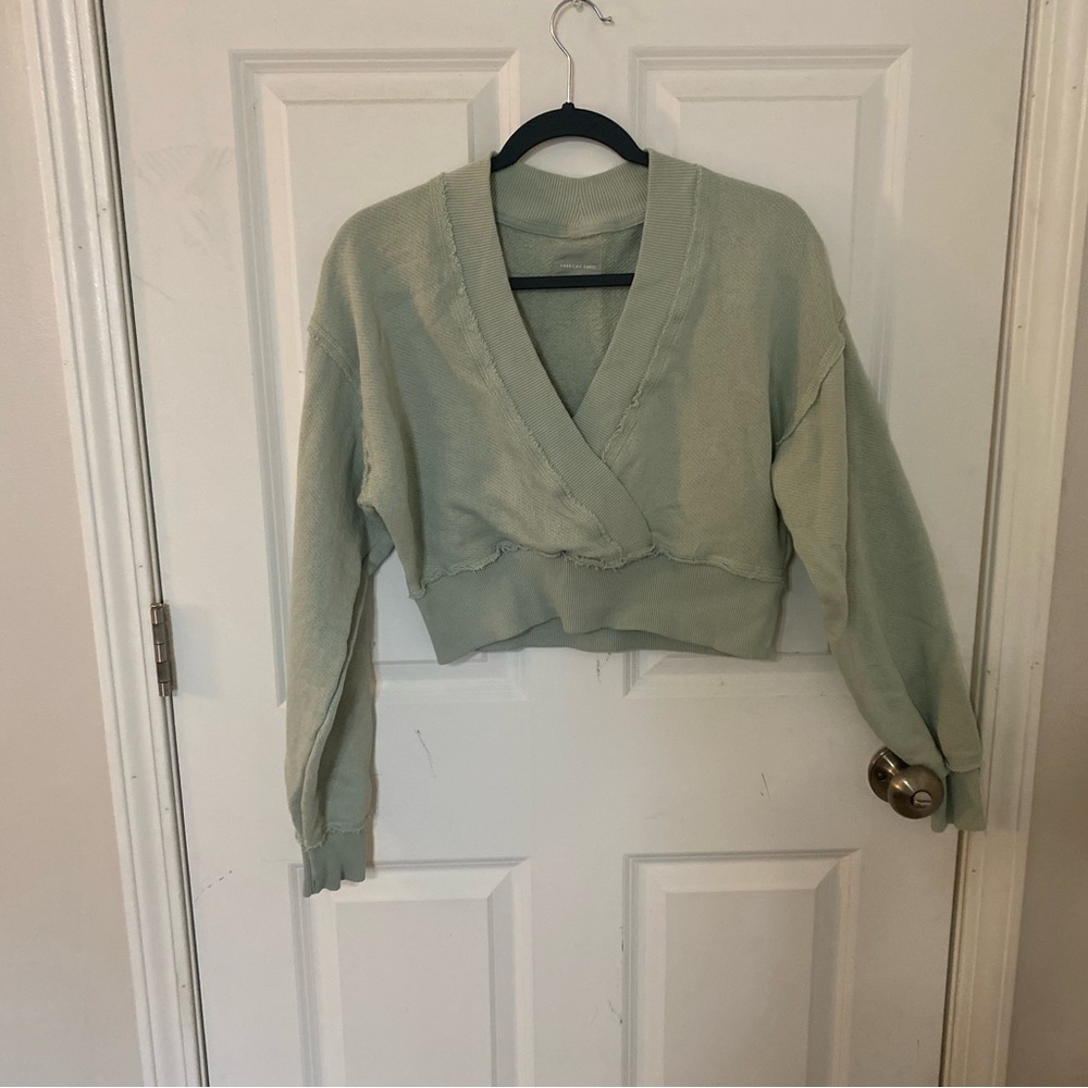 American Eagle. Cropped Sweater. Mint Green. Size M.